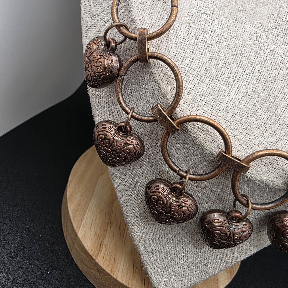 Elegant Heart Charm Cooper Necklace (2000) - Picture 2 of 3